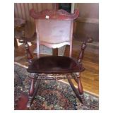 MAHOGANY CARVED ANTIQUE ROCKER VERY COMFORTABLE
