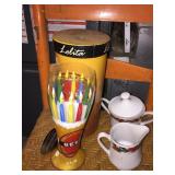 NEW GLASS PILSNER BOTTLE & CR/ SUGAR