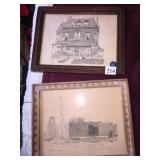 PAIR OF PRINTS NEVIN ROBINSON ON ONE