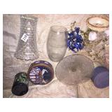 FOSTORIA VASE, PEDESTAL PLATE