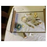 STAG HORN PIECE, MILITARY BUTTONS, POLISHED HORN,