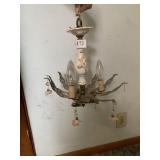 PORCELAIN & METAL CHANDELIER 12" W X 12" H