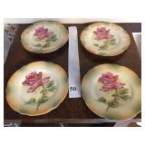 FOUR GERMAN PLATES ROSES