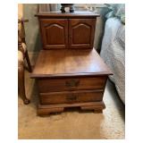 DOUBLE LEVEL END TABLE WITH 2 DRAWERS AND ONE