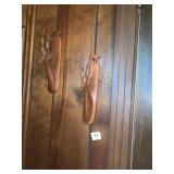 2 WOOD GAZELLES, HAND CARVED IN KENYA