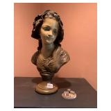 BUST OF YOUNG GIRL, 18"HX11W