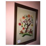 NEEDLEWORK PICTURE FRAMED 14" X 18"
