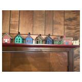 ASSORTMENT OF WOOD HOUSES AND CHERRY TONE WALL