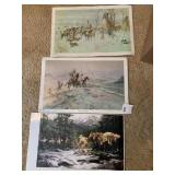 3 AMERICAN INDIAN PRINTS, READY TO FRAME