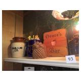 CHESTERFIELD BAR JUG, SEAGRAMS MUG, PINEAPPLE