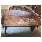 WOODEN ANTIQUE WAGON BENCH, 35X15X20