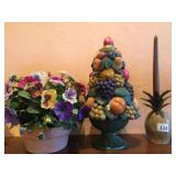 MARBLE BASE PINEAPPLE CANDLE HOLDER,