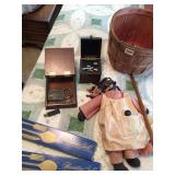 FLORENTINE GOLD SERVING PIECES, DOLL, JEWELRY