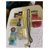 BEADS, WOOD BUTTONS, BRASS PIECES, BEADED