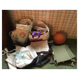 ASSORTED BAGS, BASKETBALL ETC.