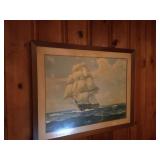 SHIP PICTURE W. J. AYLWARD UNDER GLASS