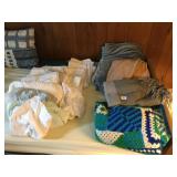 ASSORTED BLANKETS, SHEETS ETC.