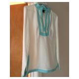 CHAPS, GRACE LINEN DRYCLEANED BLOUSE, SZ. M-L