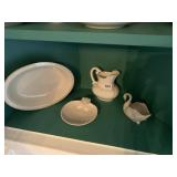 LENOX OVAL BOWL, PITCHER, SWAN, DISH