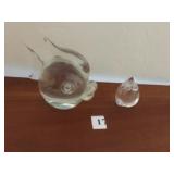 MOUSE 2" SIGNED SEE PHOTO AND 4" H BLOW FISH