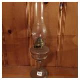 OIL LAMP WITH HAND CUT PAPER SHADE