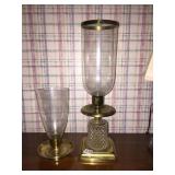BRASS BASE HURRICANE 18" X 7"