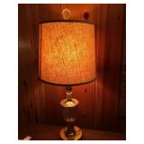 BRASS LAMP GLASS CENTER 27H