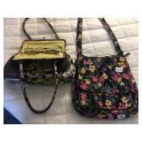 VERA BRADLEY PURSE BLACK, GREEN, GRAY AND BLACK &