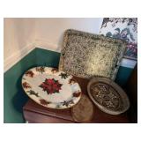 UNUSUAL SERVING TRAY WOVEN, DOUBLE HANDLE TRAY