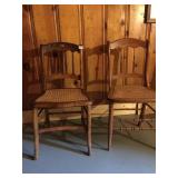 WALNUT CANED CHAIRS, GOOD CONDITION, NO MATCHING