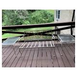 WROUGHT IRON PATIO SET LOVESEAT 48" AND 2 GLASS
