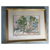 CECILE R. JOHNSON WATER SIDE SCENE 15" X 18"