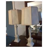 PAIR OF COLUMN LAMPS 25" H