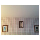 GOLFER PRINTS (2) 14.5 X 12" AND GOLF IRONS 15" H