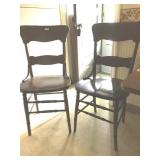 2 OAK CHAIRS W/ HIP RAIL