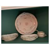 AUSTRIA BONE DISHES 3 AND OVAL PLATTER BAVARIA