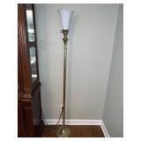 METAL BASE FLOOR LAMP WITH WHITE SHADE