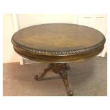 ROUND 45" CARVED 3 LEG CONFERENCE/ ENTRANCE TABLE