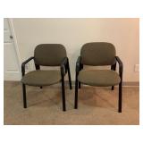 2 HON ARMCHAIRS GRAY UPHL.