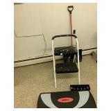 STEPPER STEP STOOL, HACKSAW, SNOW SHOVEL