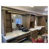 WALL UNIT VINTAGE W/ TWO SINKS INCL. 1 SHAMPOO
