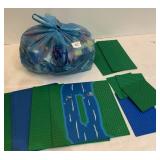 6 LBS. OF ASSORTED LEGO PIECES, INSTRUCTIONS AND