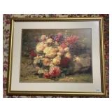 33X26 GOLD FRAMED, DOUBLE MATTED FLORAL STILL