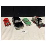 4 DIECAST CARS, MADE IN CHINA