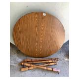 36" ROUND SOLID WOOD TABLE MADE IN YUGOSLAVIA FOR