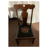 EMBROIDERED SEAT ROCKING CHAIR