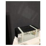 MIRRORED BOX W/ BLACK LINING 14" X 7" X 5"