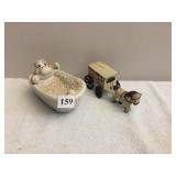 CAST HORSE & BUGGY, CERAMIC HIPPO SOAP DISH
