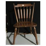 3 STURDY WOOD ARROW BACK CHAIRS