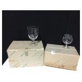 SASAKI JAPAN ETCHED WHEAT GLASSWARE, 5 GOBLETS, 6